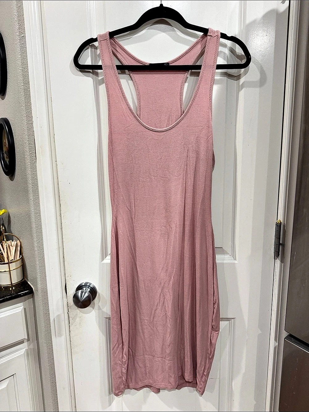 Popular 21 Sleeveless Scoop Neck Racer Back Pink Maxi Dress Size Large